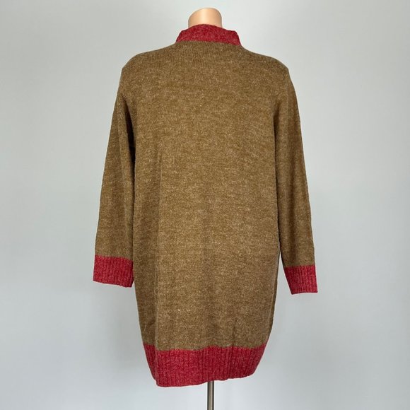 Linea Leisure by Louis Dell Olio Brown Red Double Zip Long Cardigan size 3X - Picture 8 of 16
